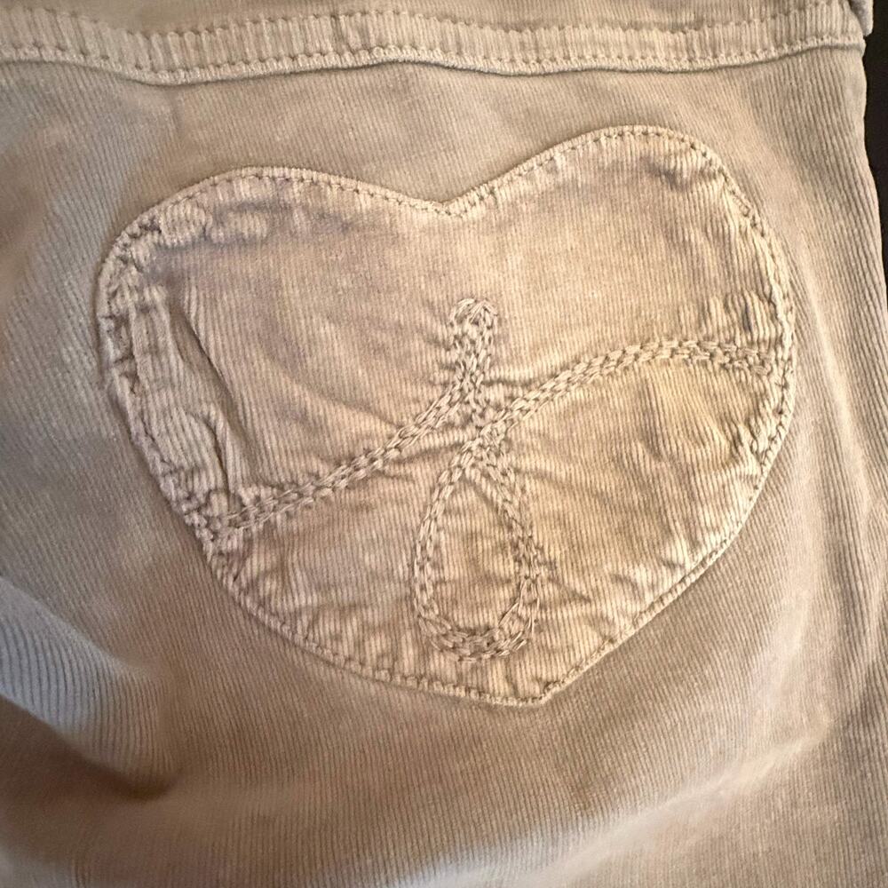 Vintage Juicy Couture Jeans Size 31 Gray Corduroy Heart Pocket Flare Y2K USA - Picture 3 of 5